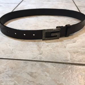 Black leather Guess belt